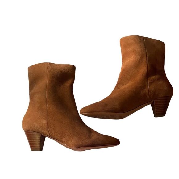 NWOT Something Navy Brown Milo Suede Ankle Sock Boots size 8.5 - Picture 9 of 12